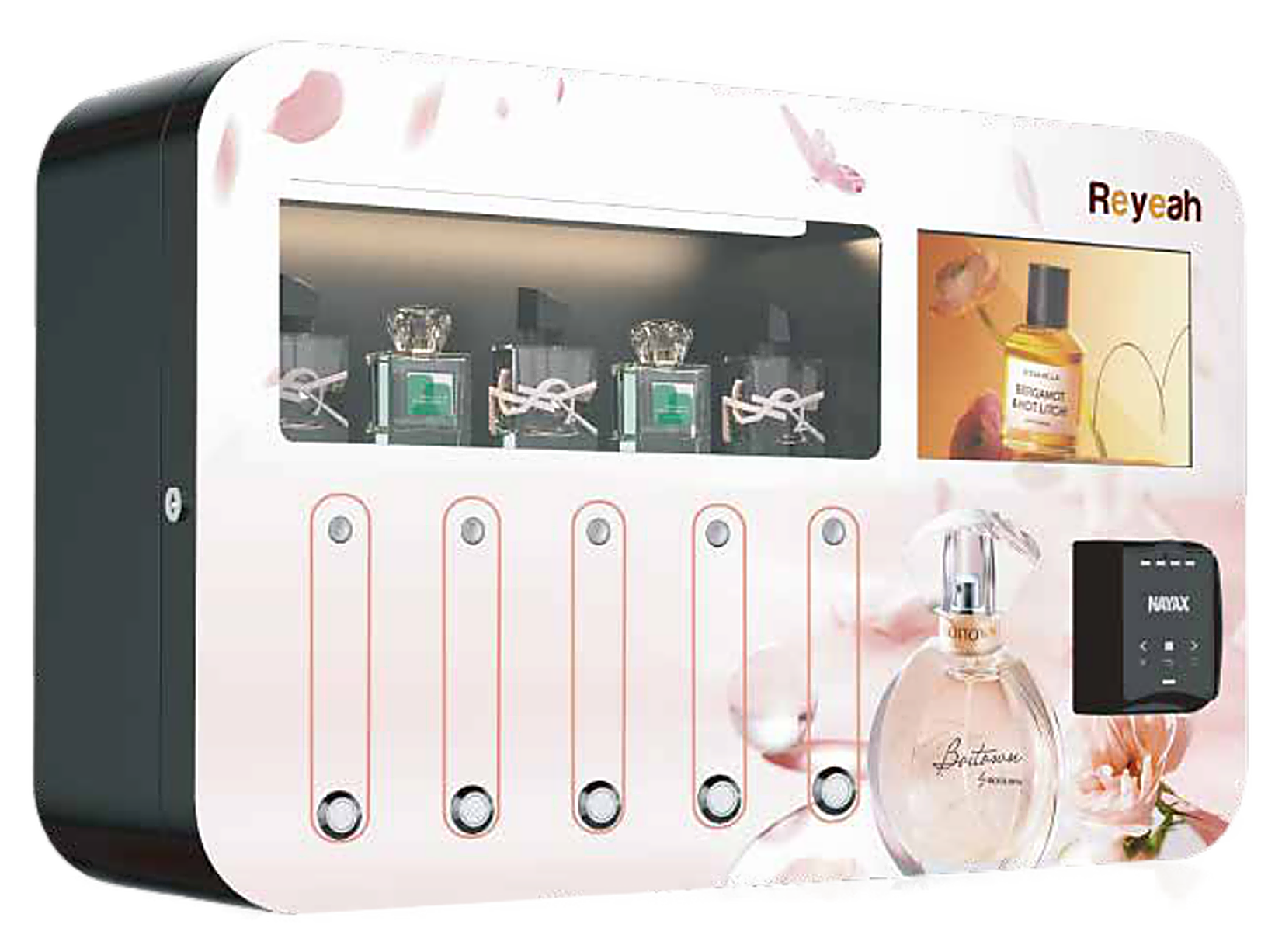 Naścienny automat do perfum P02-Pro z ekranem dotykowym, w ofercie ALAXIS